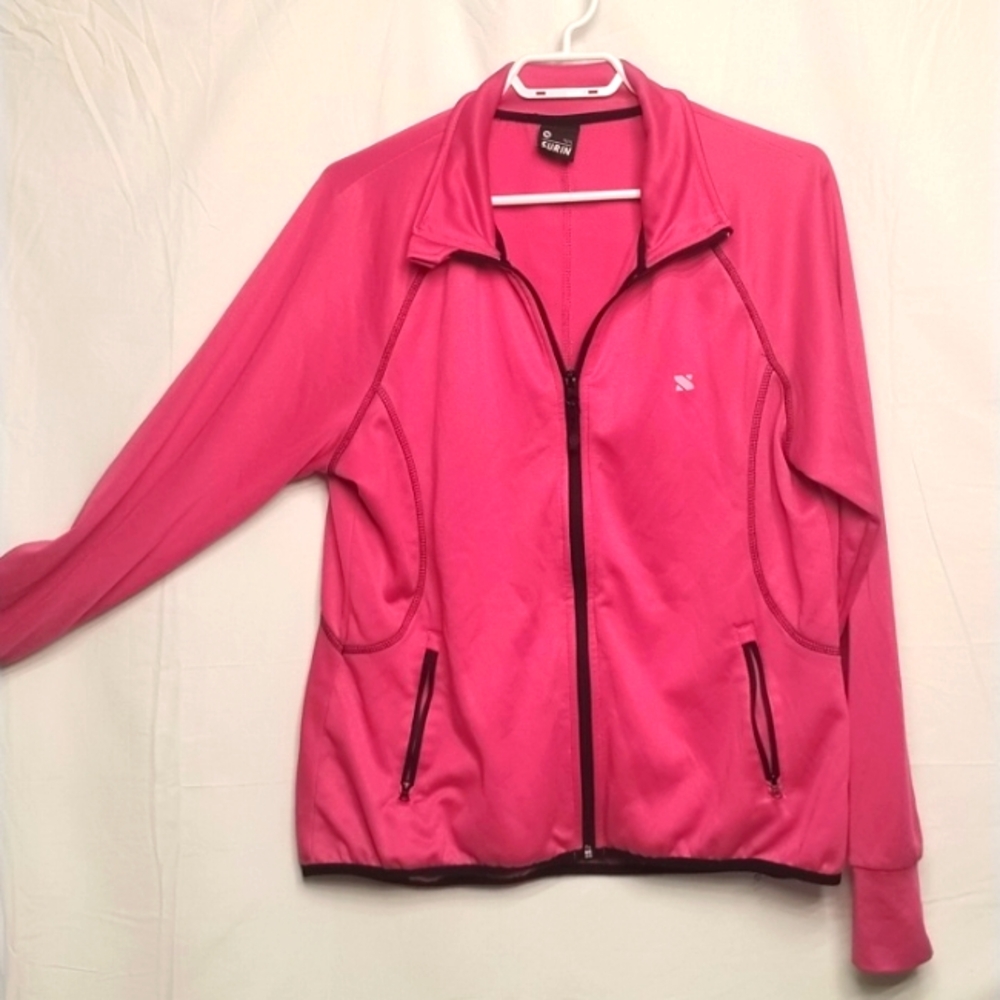 Surin XL women pink insulated long sleeves zip up sweatshirt jacket w/4 pockets